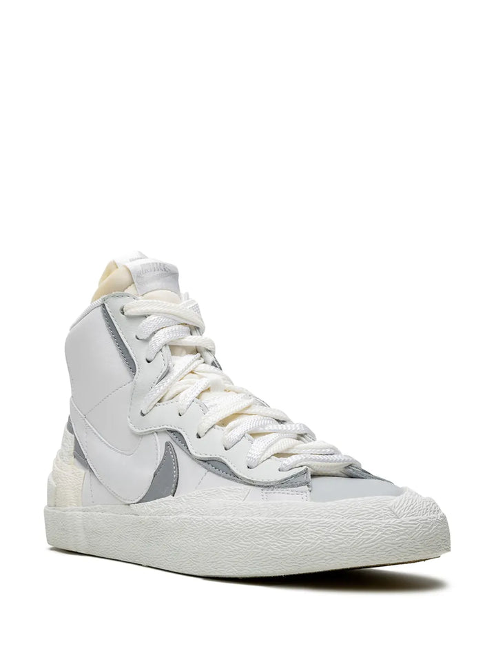 X Sacai Blazer Mid Triple White Sneakers