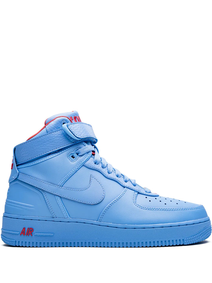 X Just Don Air Force 1 Varsity Blue High-Top Sneakers