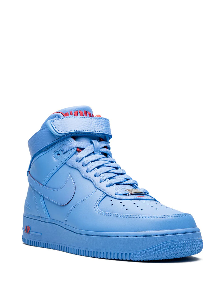 X Just Don Air Force 1 Varsity Blue High-Top Sneakers