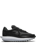 X Sacai Ldwaffle Black Nylon Sneakers