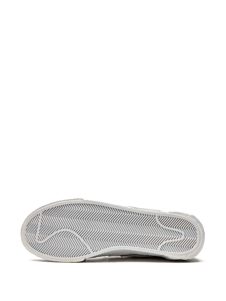 X Sacai Blazer Low White Patent Leather Sneakers
