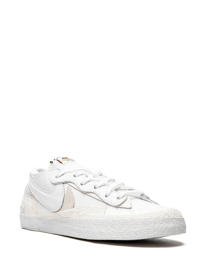 X Sacai Blazer Low White Patent Leather Sneakers