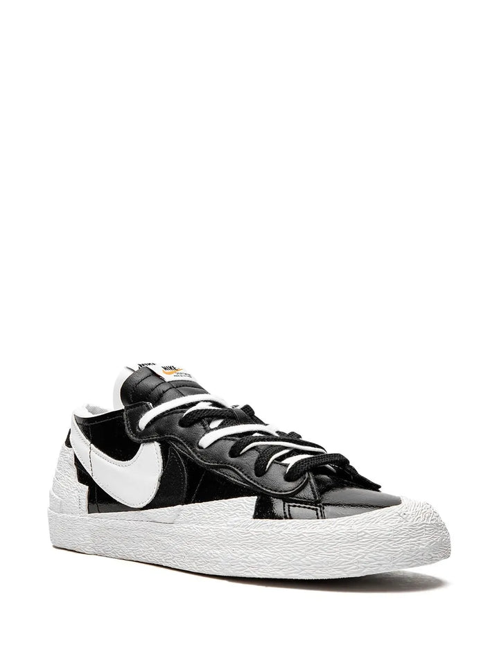 X Sacai Blazer Low Black Patent Leather Sneakers