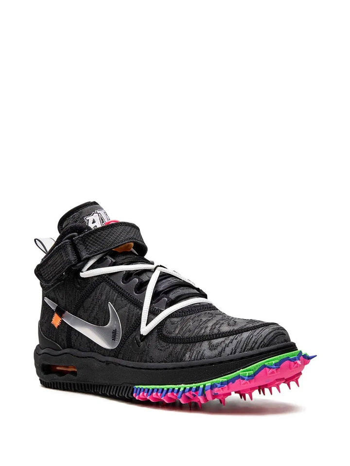 X Off-White Air Force 1 Mid Black Sneakers