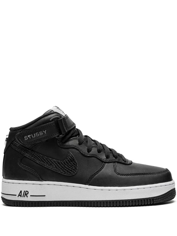 X Stussy Air Force 1 Mid Black Sneakers