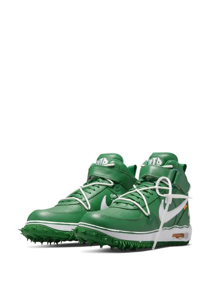 X Off-White Air Force 1 Mid Pine Green Sneakers