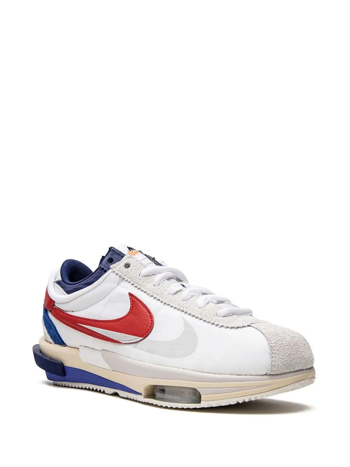 X Sacai Cortez 4.0 White/Red/Blue Sneakers