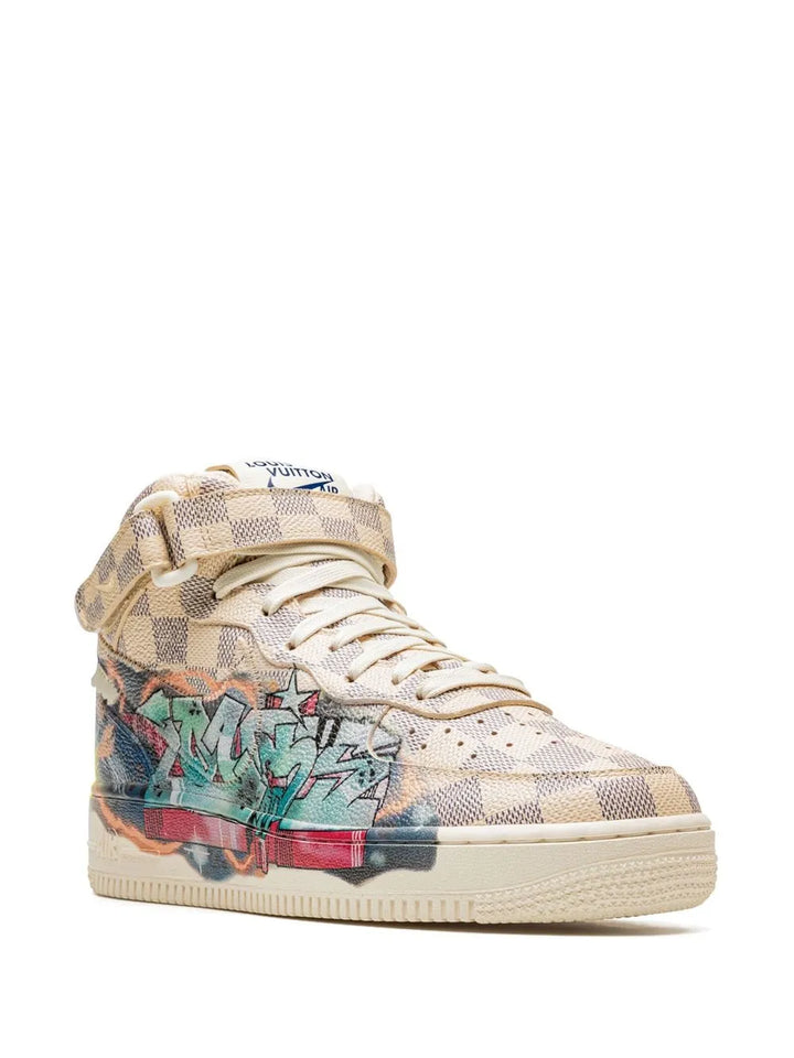 X Louis Vuitton Air Force 1 Mid Virgil Abloh - Graffiti Sneakers