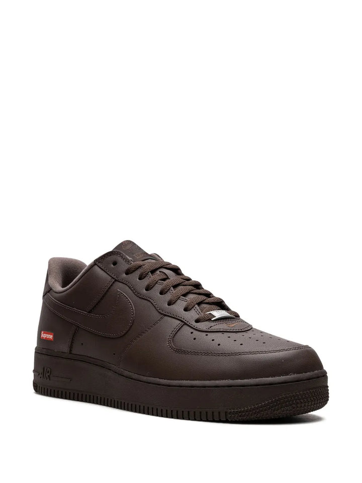 X Supreme Air Force 1 Brown Sneakers