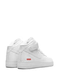 X Supreme Air Force 1 Mid Mini Box Logo White Sneakers